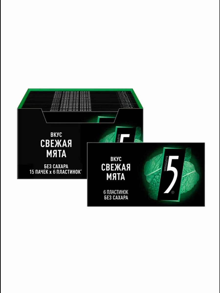 Жевательная резинка Файв Свежая мята 15 шт по 15,6 г