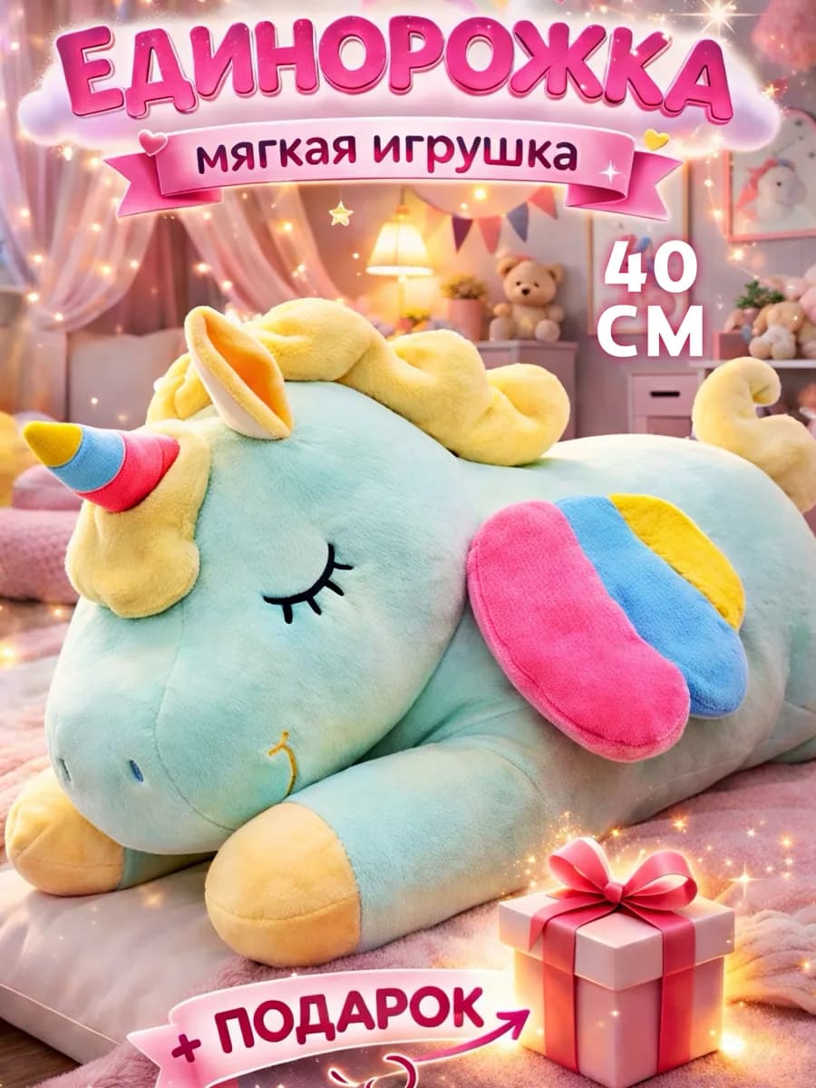 Мягкая игрушка единорог пони 40 см
