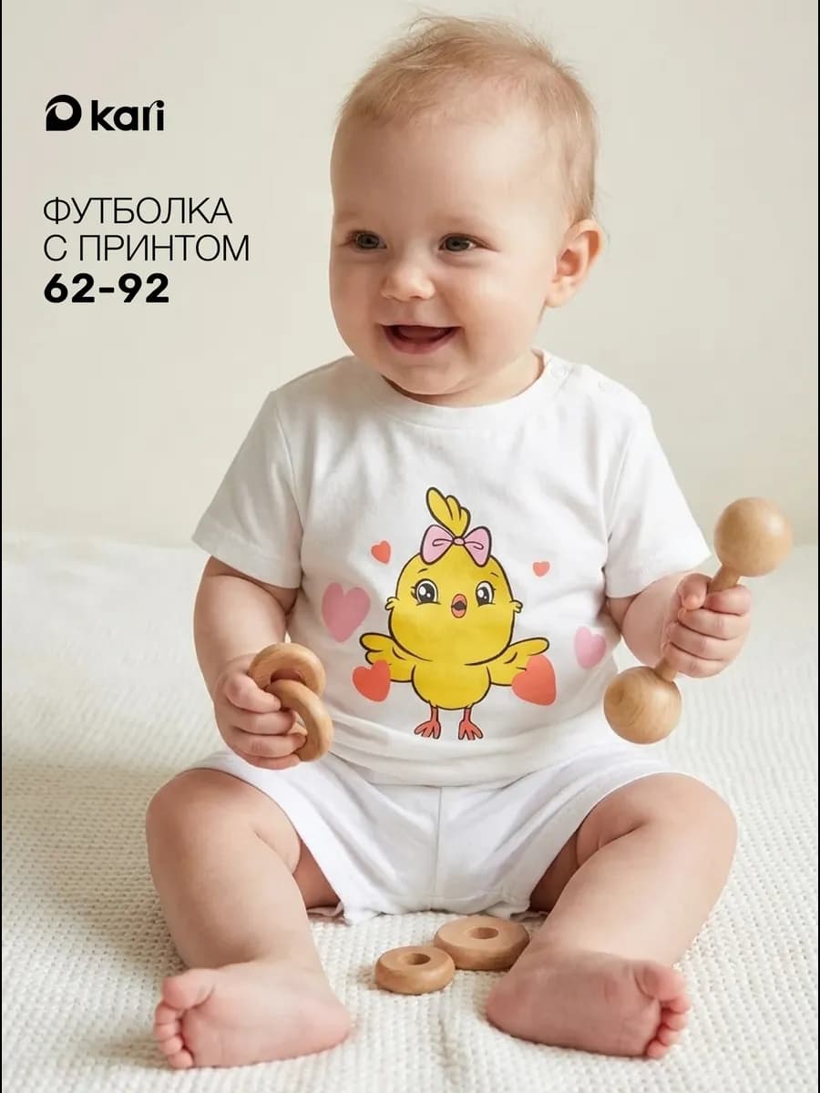 Футболка для девочки белая с принтом