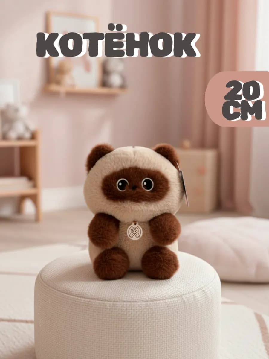 Мягкая игрушка котенок ароматизированная 20 см