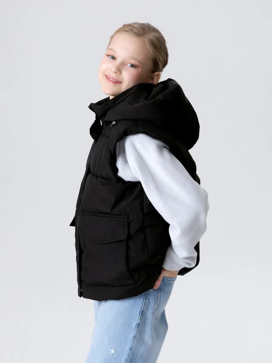 Жилетка утепленная Безрукавка демисезонная OVERSIZE