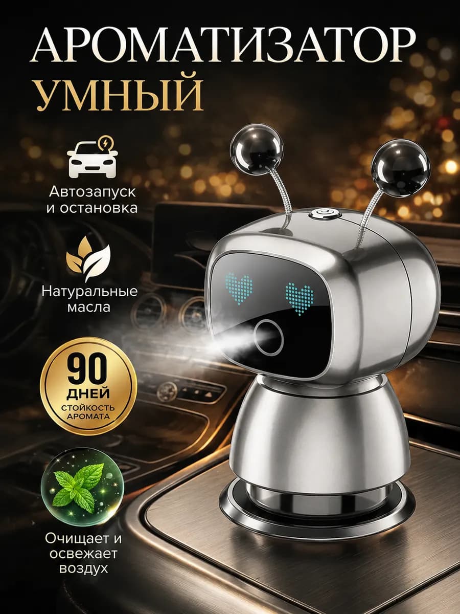 Робот ароматизатор для авто с ИИ на дефлектор