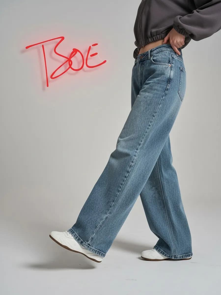 Джинсы Baggy с винтажной стиркой