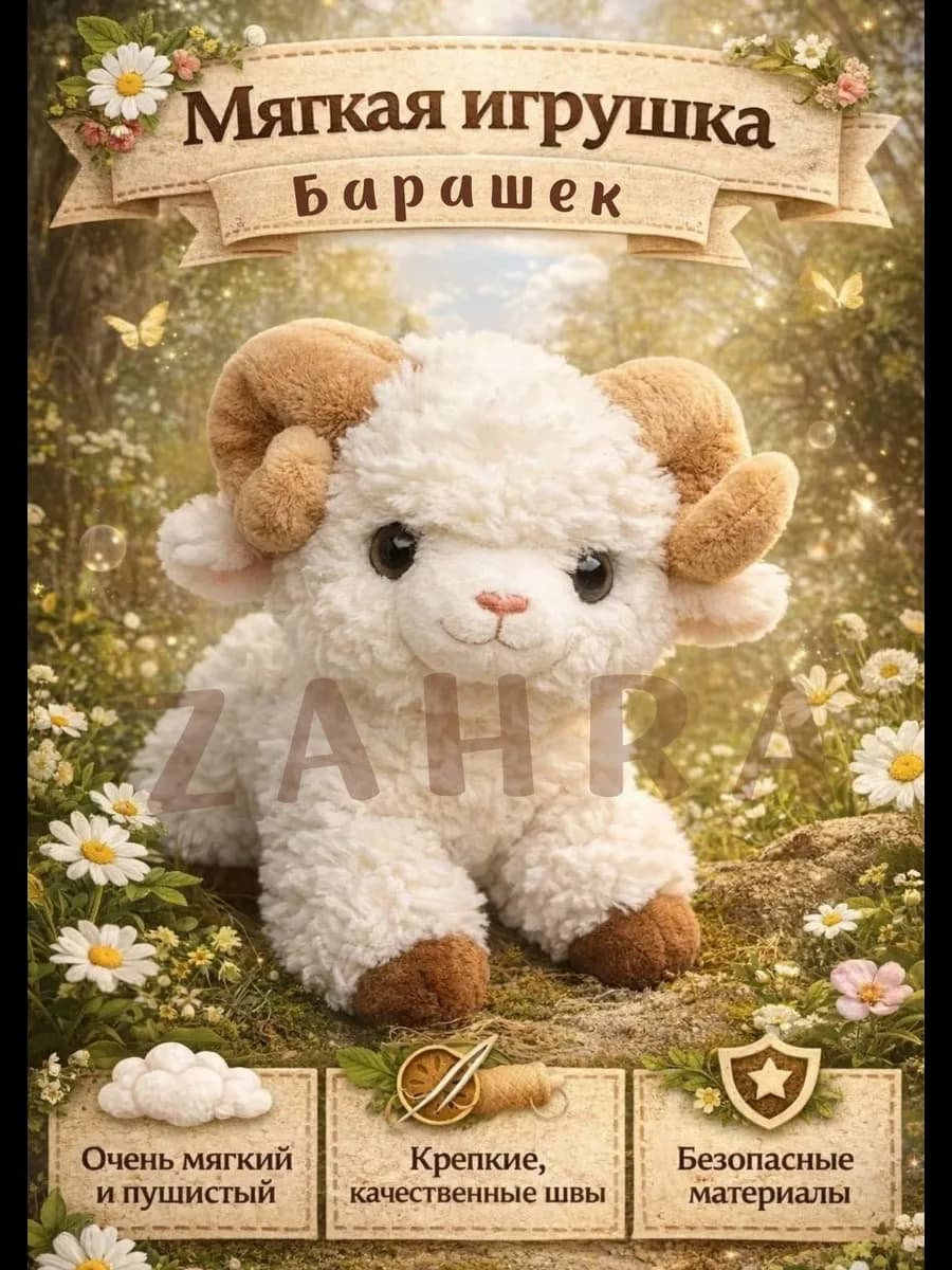 Мягкая игрушка 25см Барашек