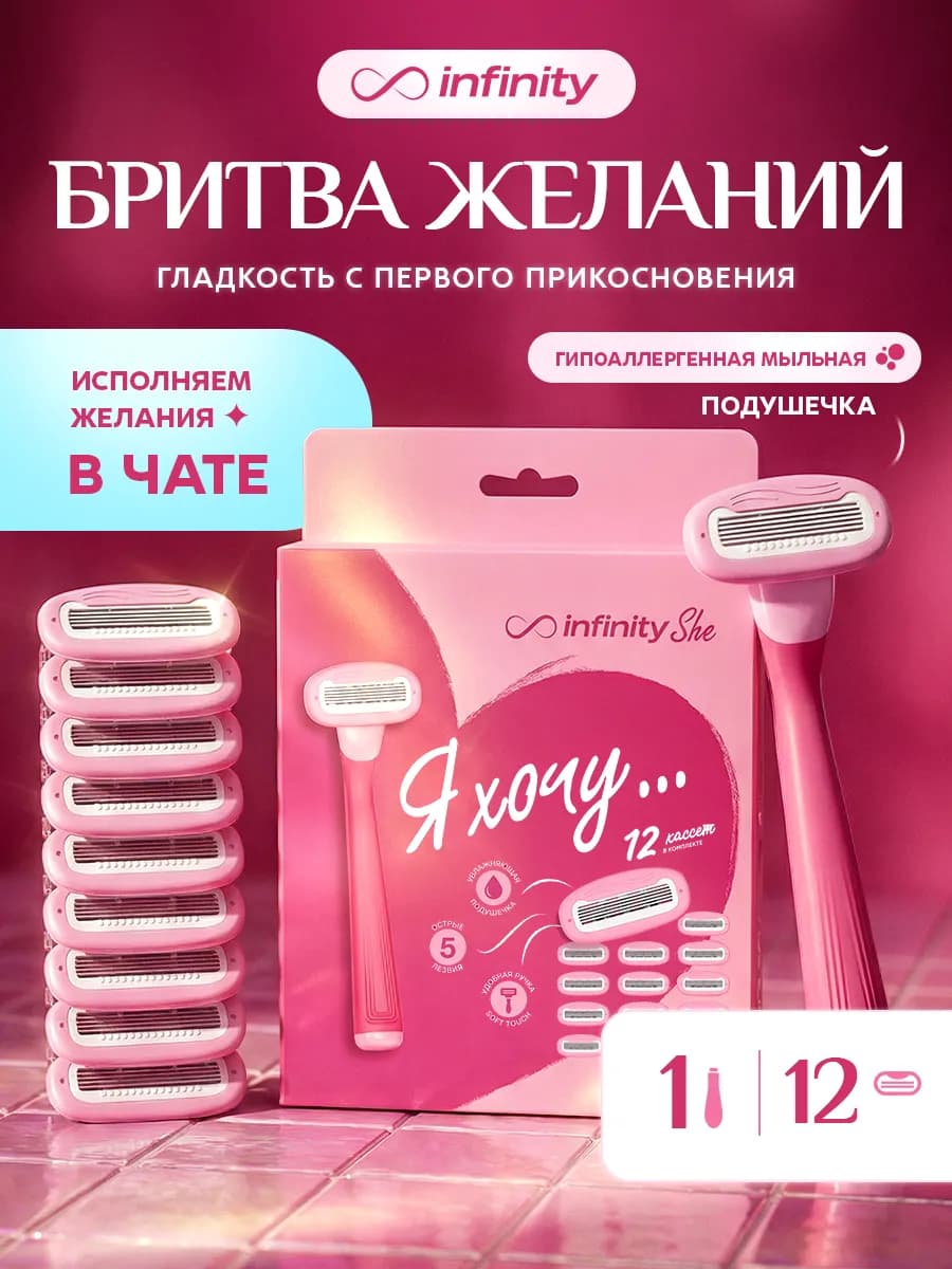 Бритва женская станок для бритья с 12 кассетами