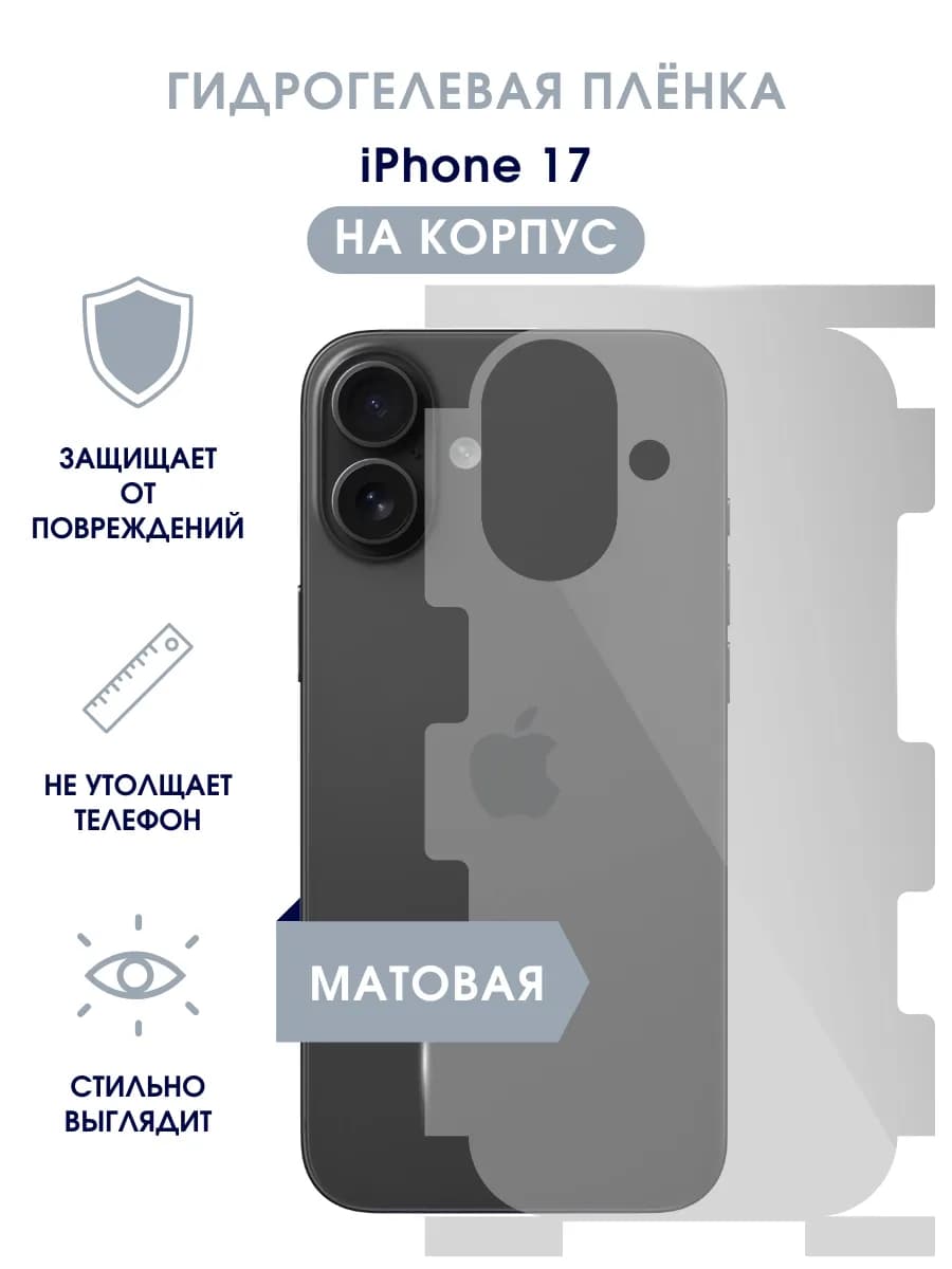 Защитная гидрогелевая пленка на корпус iPhone 17