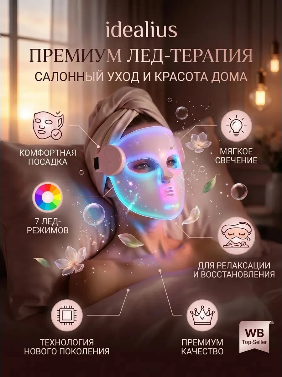 LED маска светодиодная для омоложения лица