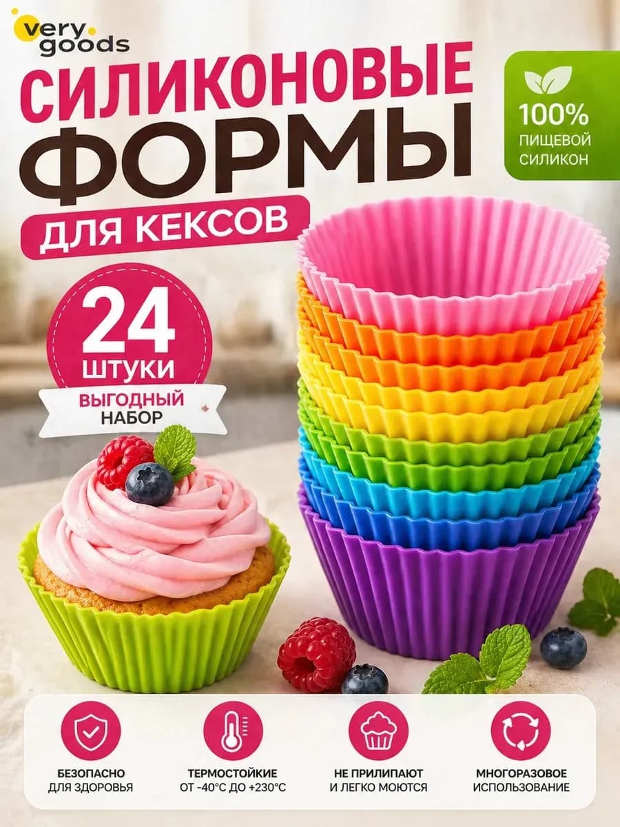 Силиконовые формочки для выпекания кексов в духовке