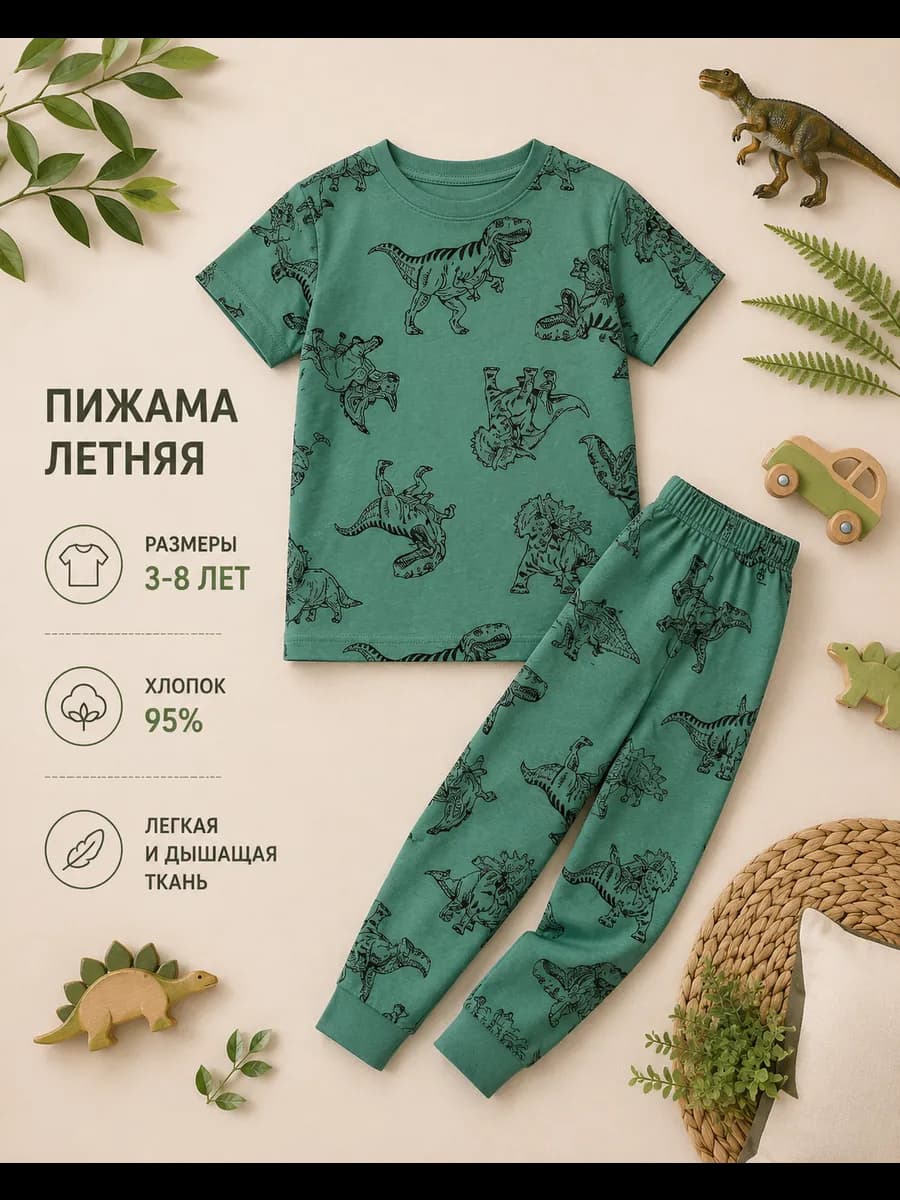 пижама детская с коротким рукавом
