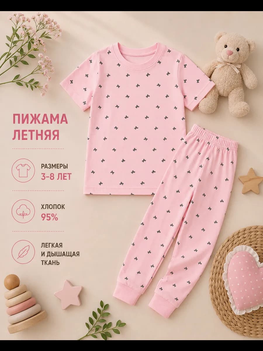 пижама детская с коротким рукавом