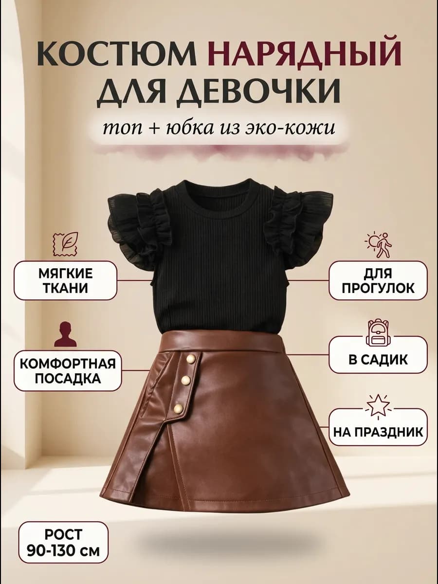 Нарядный костюм двойка с юбкой