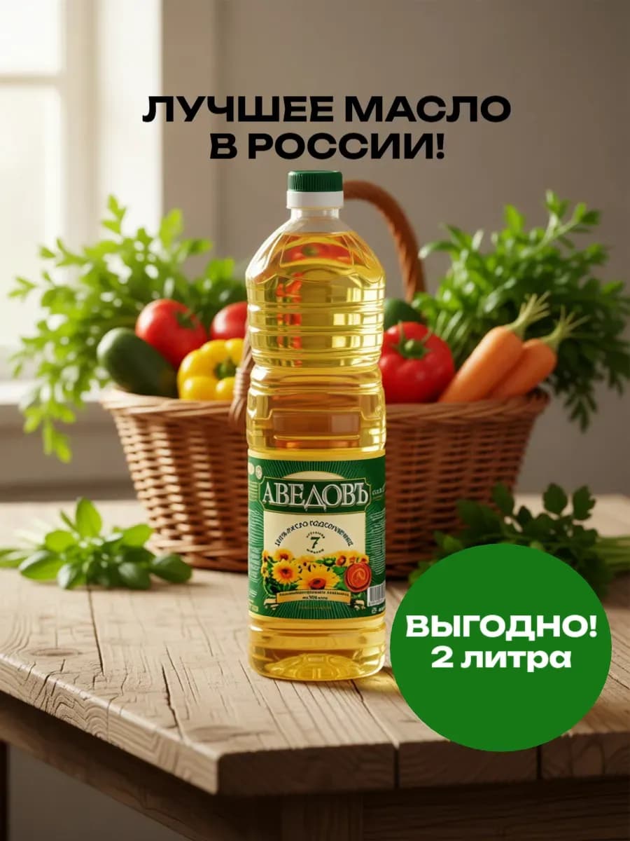 Масло подсолнечное 2 литра