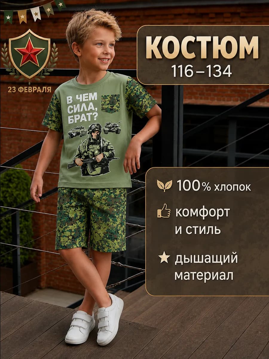 Костюм детский футболка с шортами