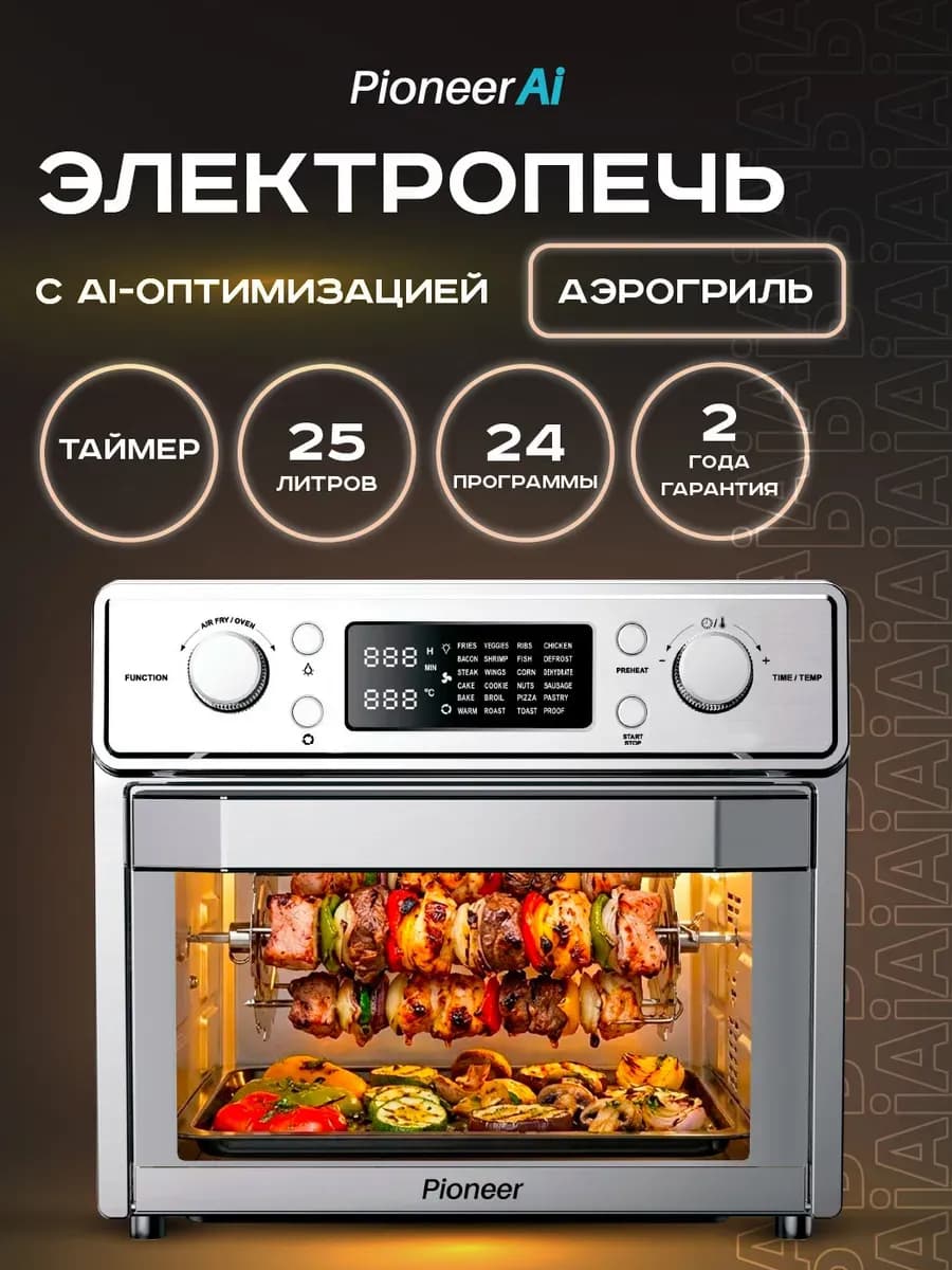 Аэрогриль Мини-печь Шашлычница Электропечь 25 литров