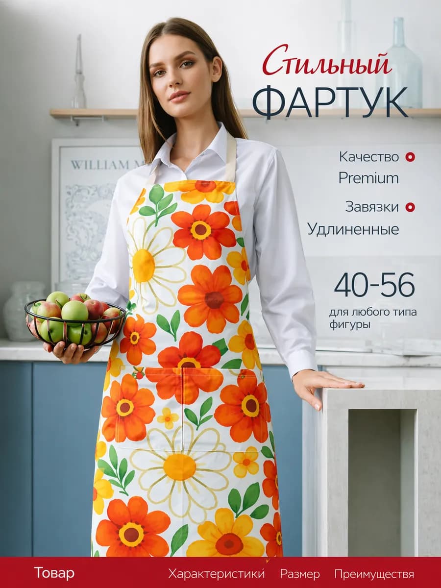 Фартук женский для кухни непромокаемый