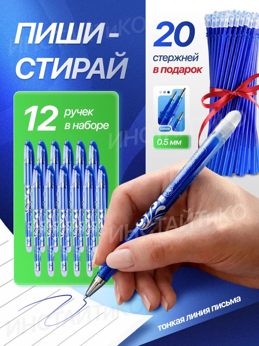 Ручки пиши стирай гелевые синие