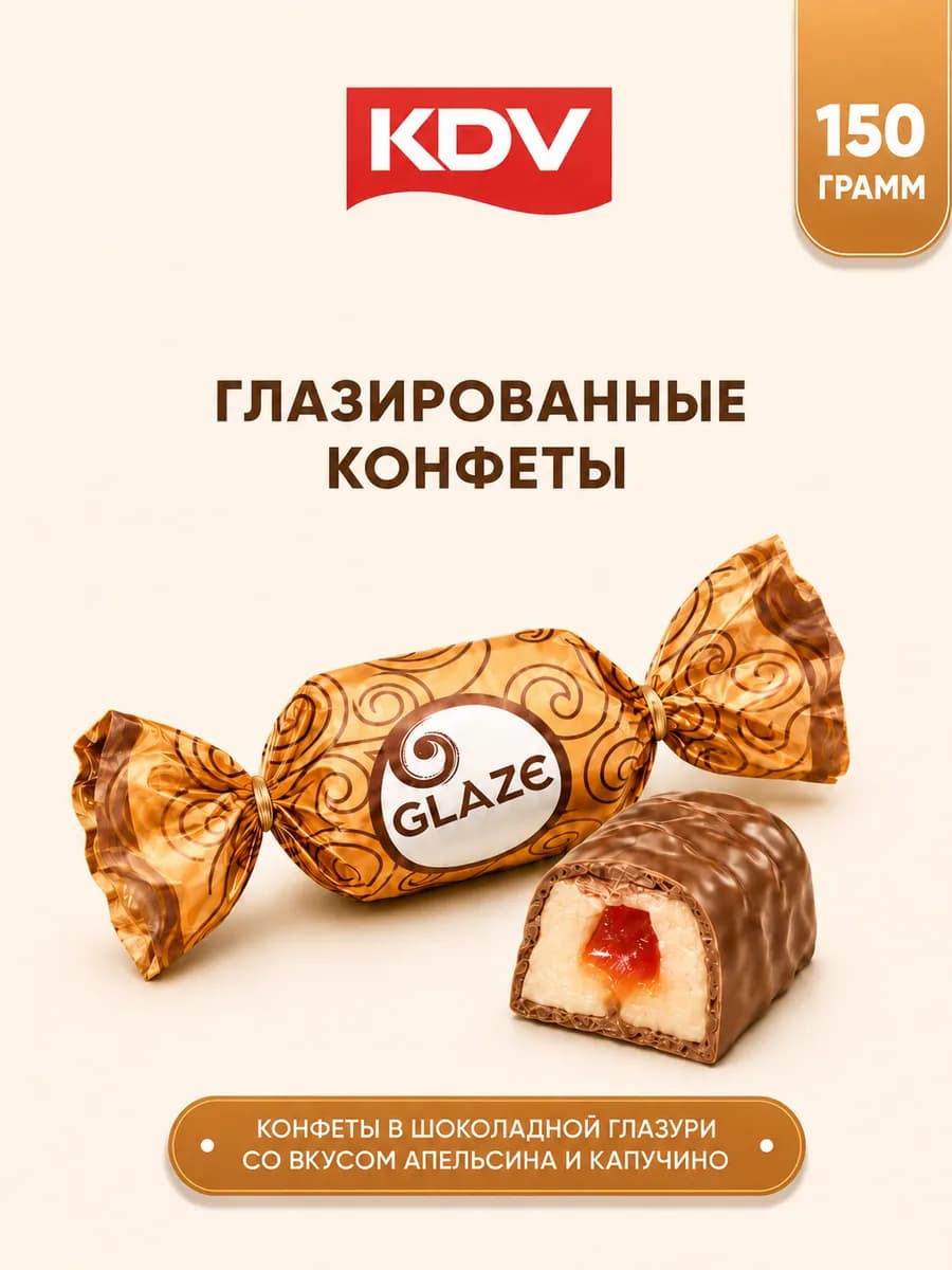 Конфеты шоколадные Глэйс вкус капучино с апельсином