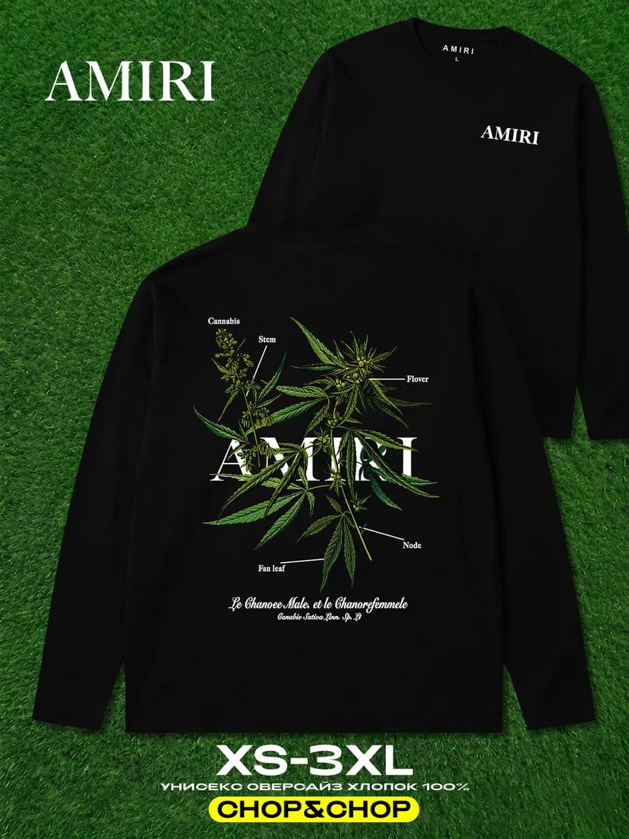 Лонгслив Amiri амири хлопок оверсайз с принтом y2k