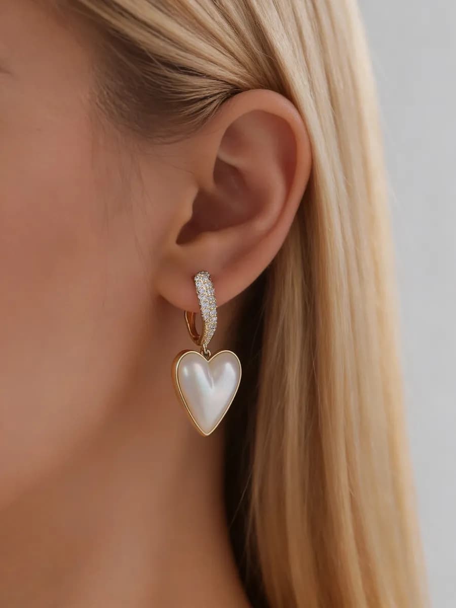Серьги бижутерия сердце