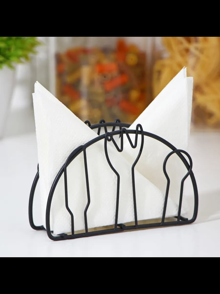 Салфетница на стол для кухни «Столовые приборы» 13×3.5×8 см