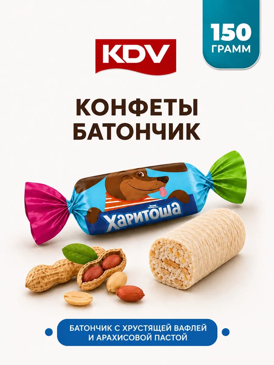 Конфеты батончик Харитоша с вафлей