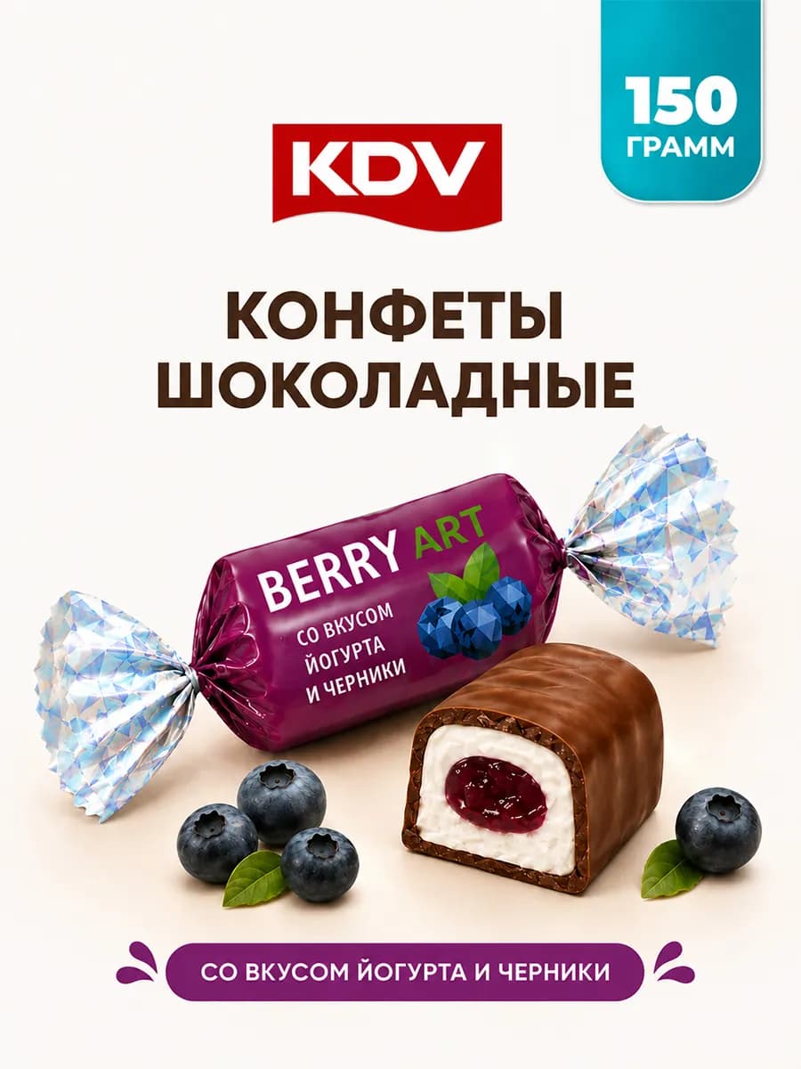 Конфеты Берри Арт с йогуртом и черникой