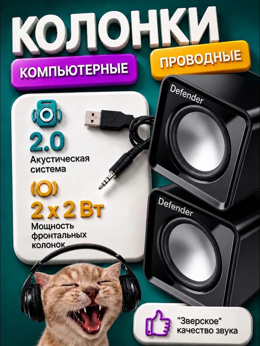 Колонки компьютерные, для ноутбука 4Вт