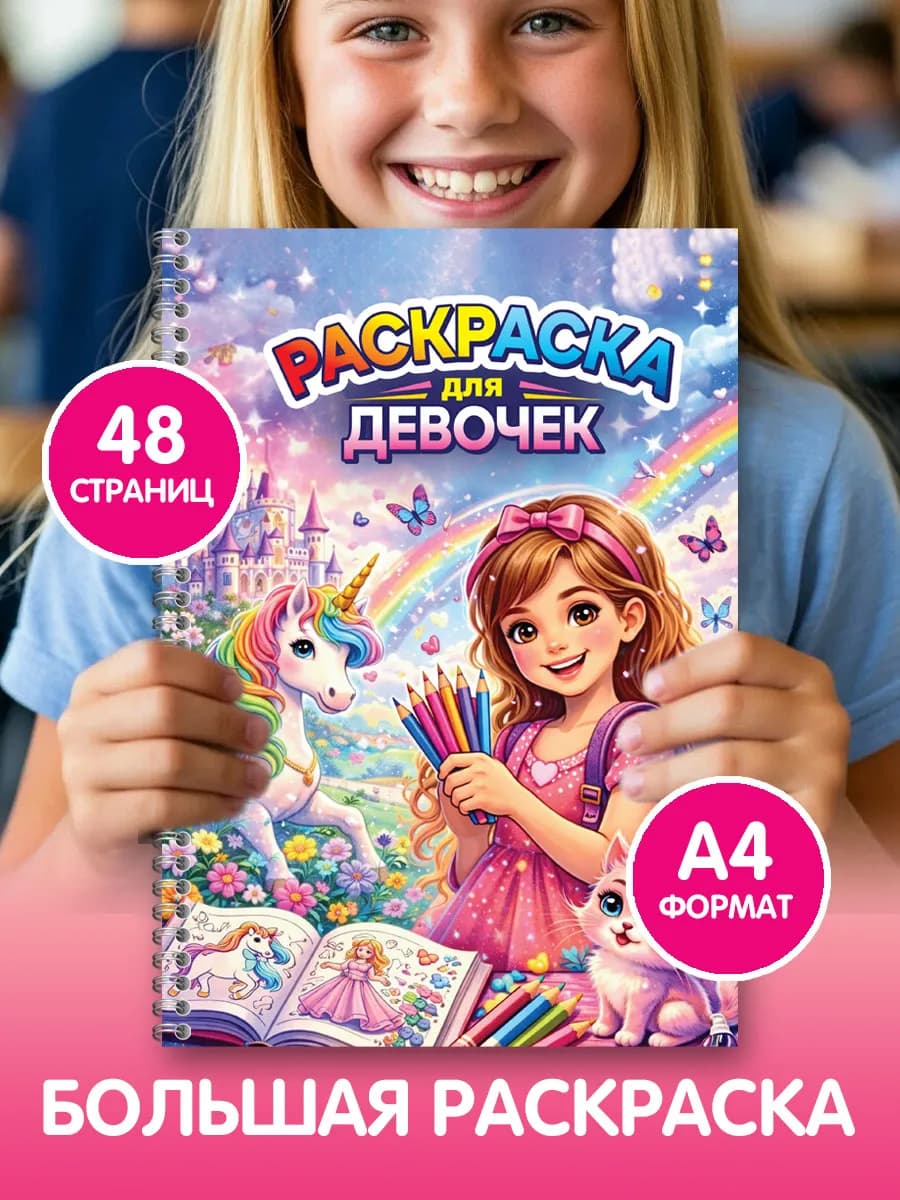 Раскраска для девочек большая