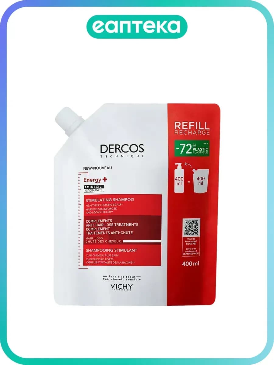Vichy Dercos Energy+ Шампунь тонизирующий с Аминексилом прот…