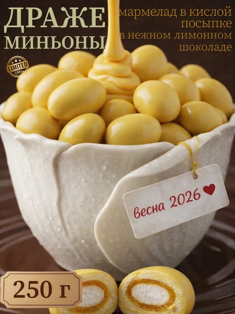 Мармелад в кислой посыпке с нежной начинкой со вкусом лимона