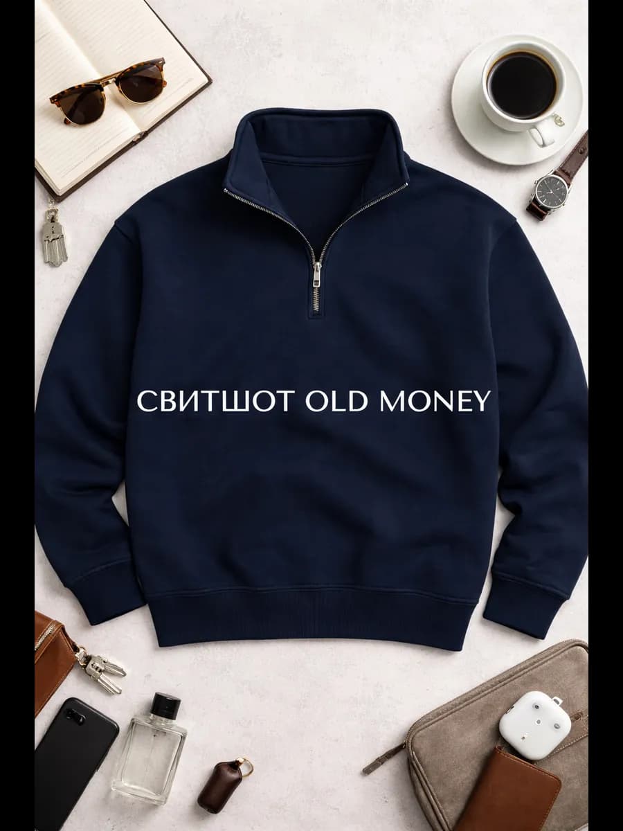 Свитшот на молнии Old Money полузамок