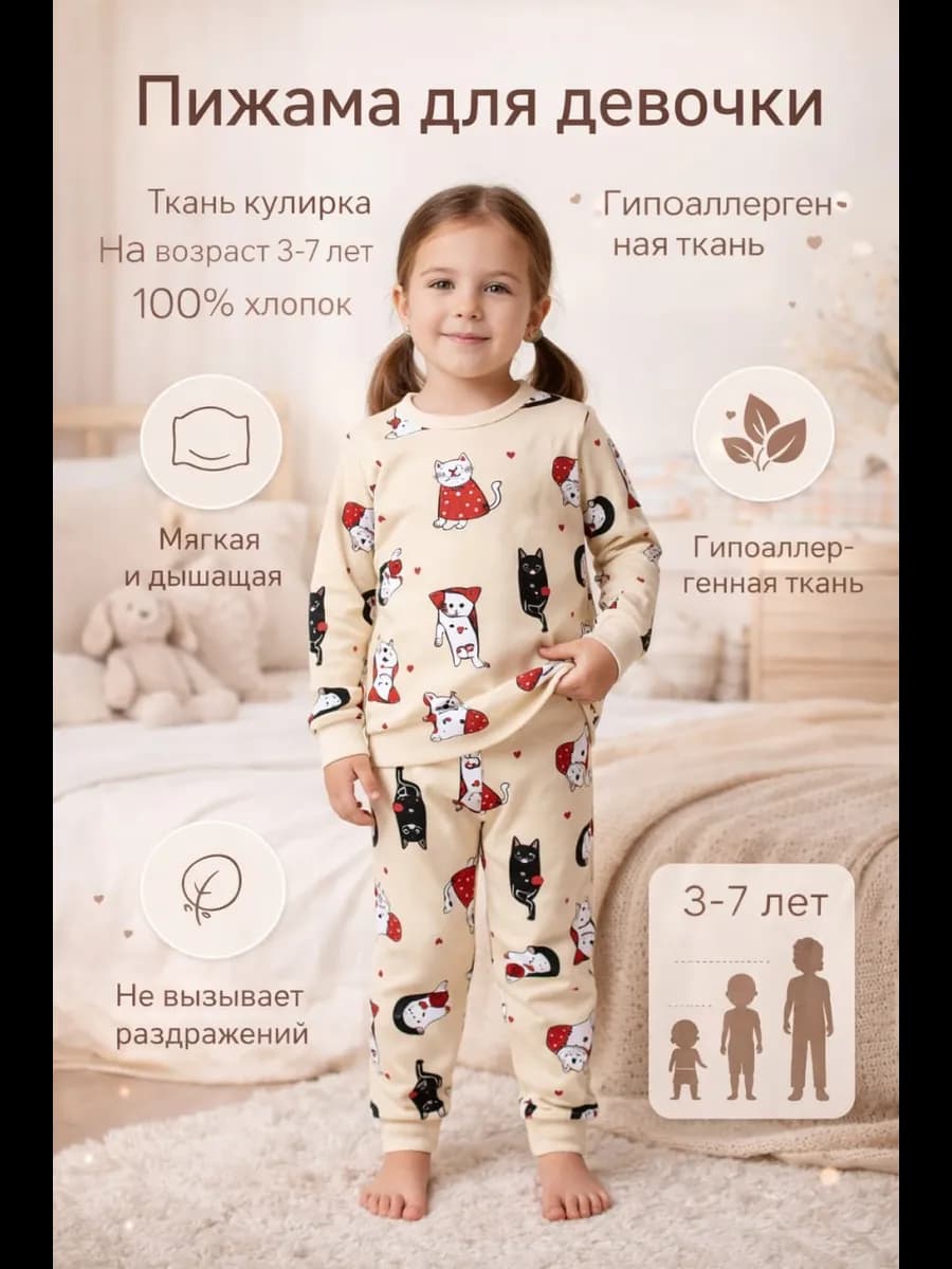 Пижама хлопковая детская