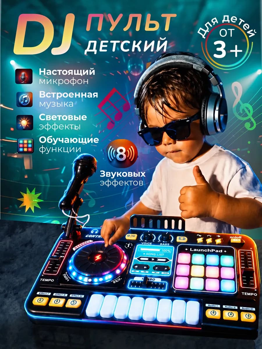 Диджейский пульт детский Музыкальная игрушка