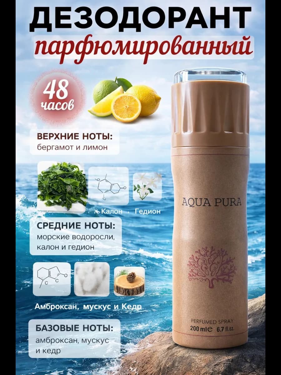 Парфюмированный дезодорант Aqua Pura 200 мл