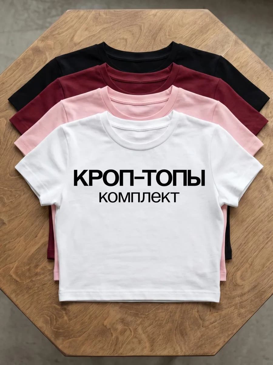 Кроп топ набор 4 шт