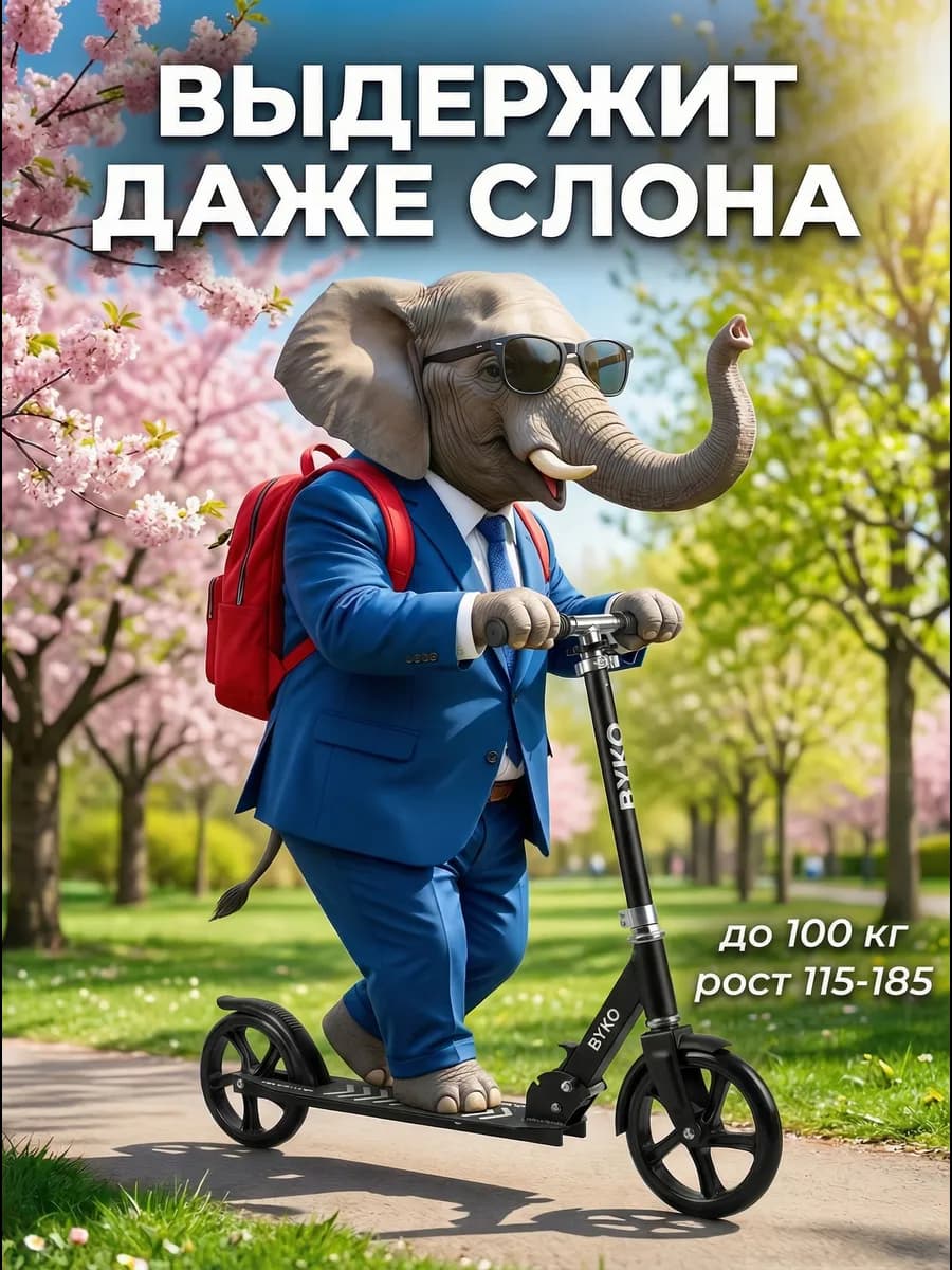 Самокат двухколёсный Vibe black