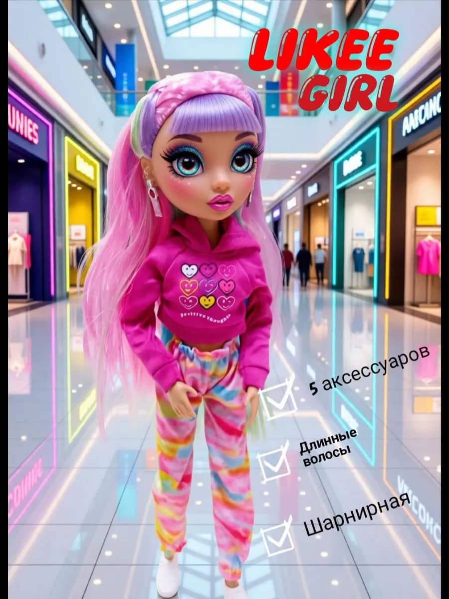 Шарнирная кукла с аксессуарами LIKEE GIRL