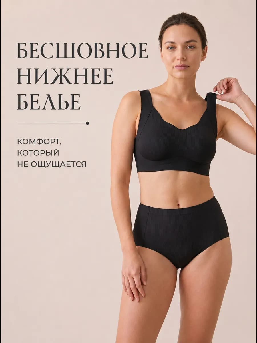 комплект бесшовного нижнего белья топ и трусы