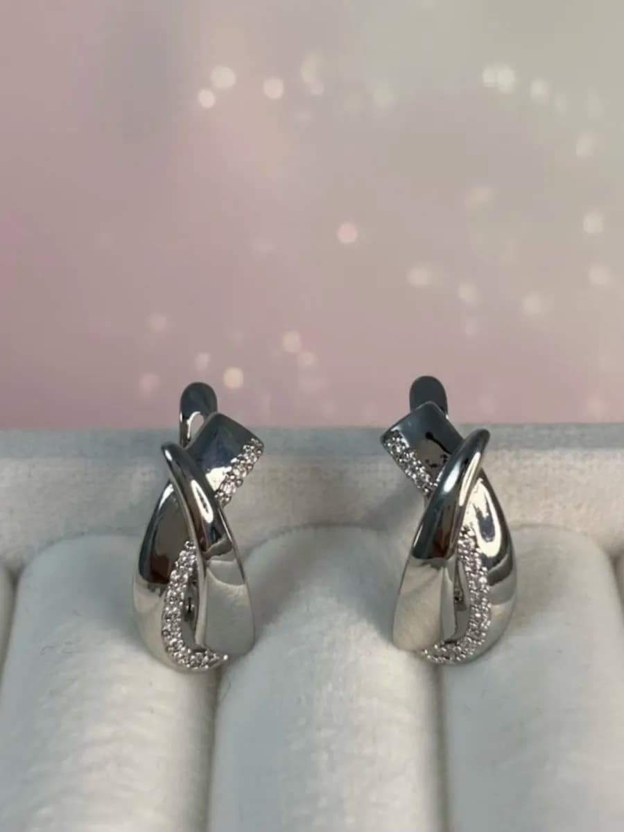 Серьги бижутерия серебристое