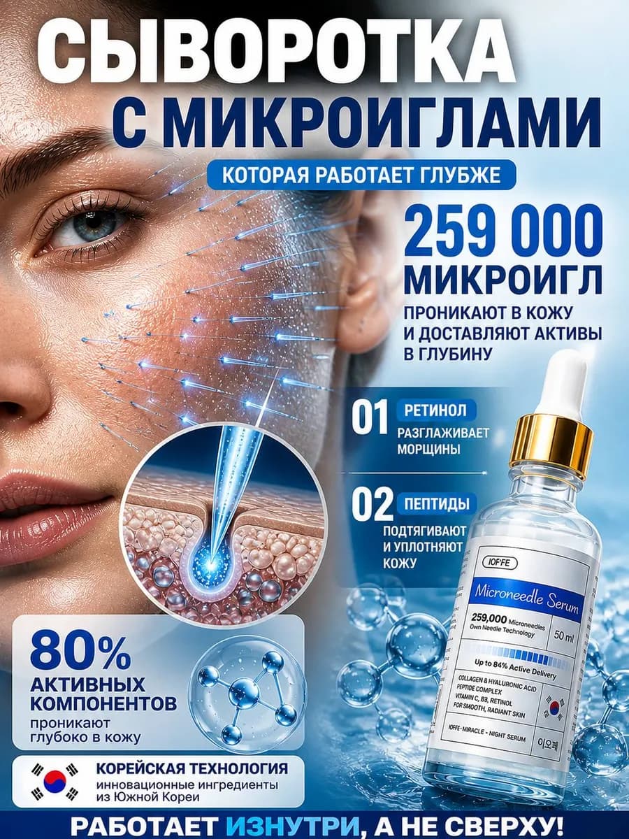 Сыворотка для лица с микроиглами от морщин с ретинолом