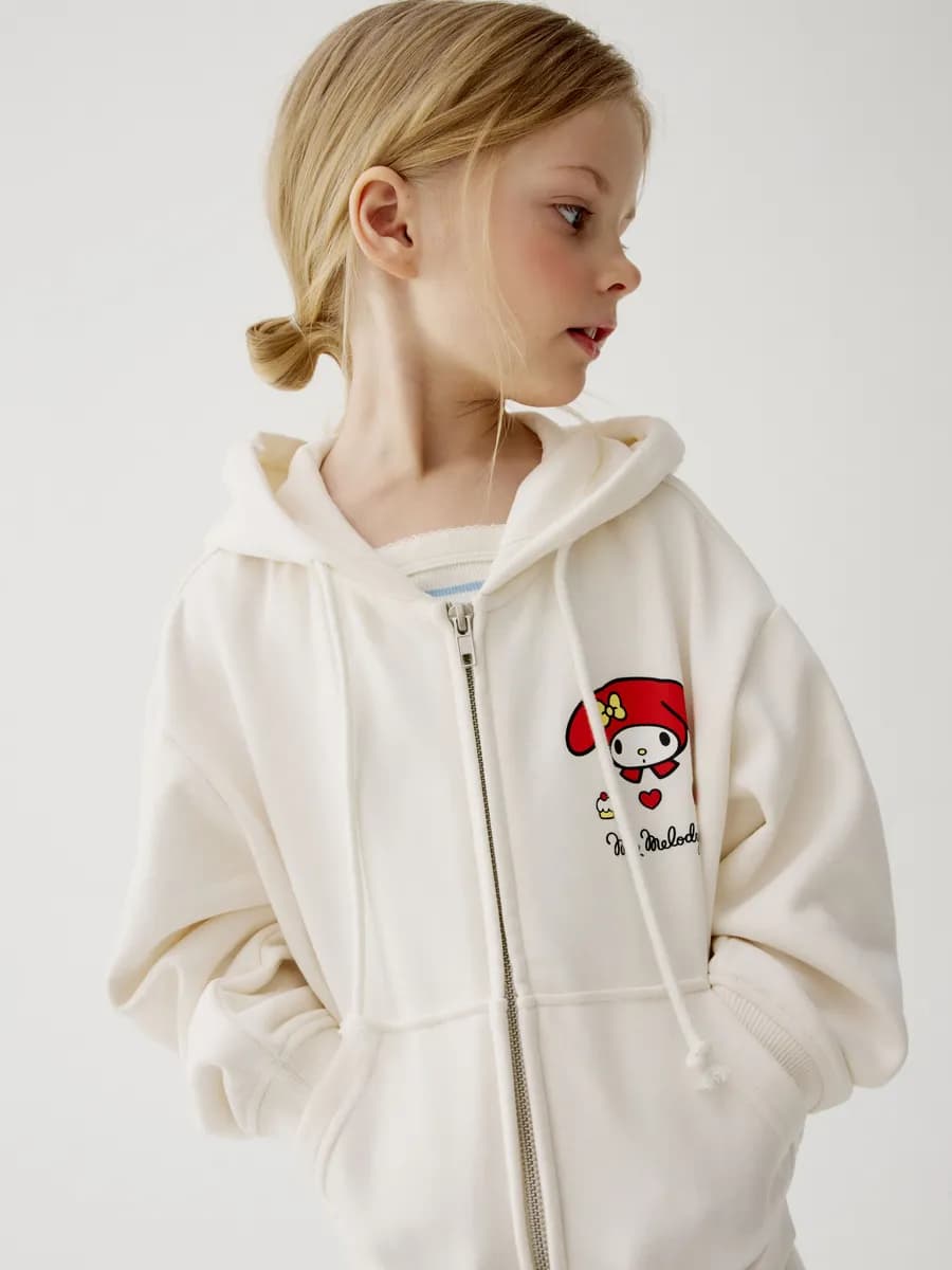 Толстовка зипка оверсайз с принтом Hello Kitty