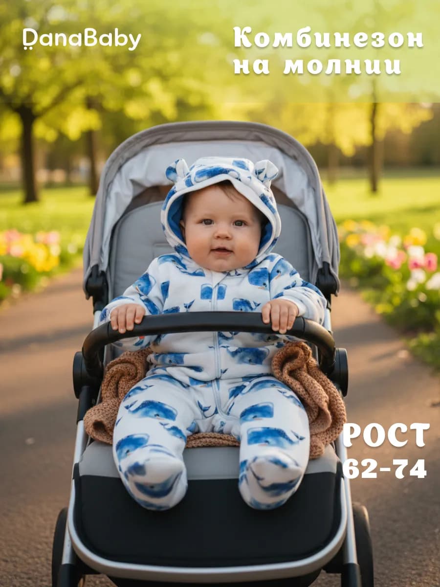 Комбинезон для малыша, теплый на молнии