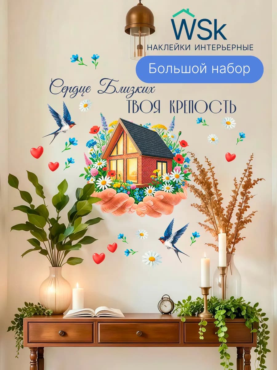 Интерьерные наклейки цитата универсальные набор на стену