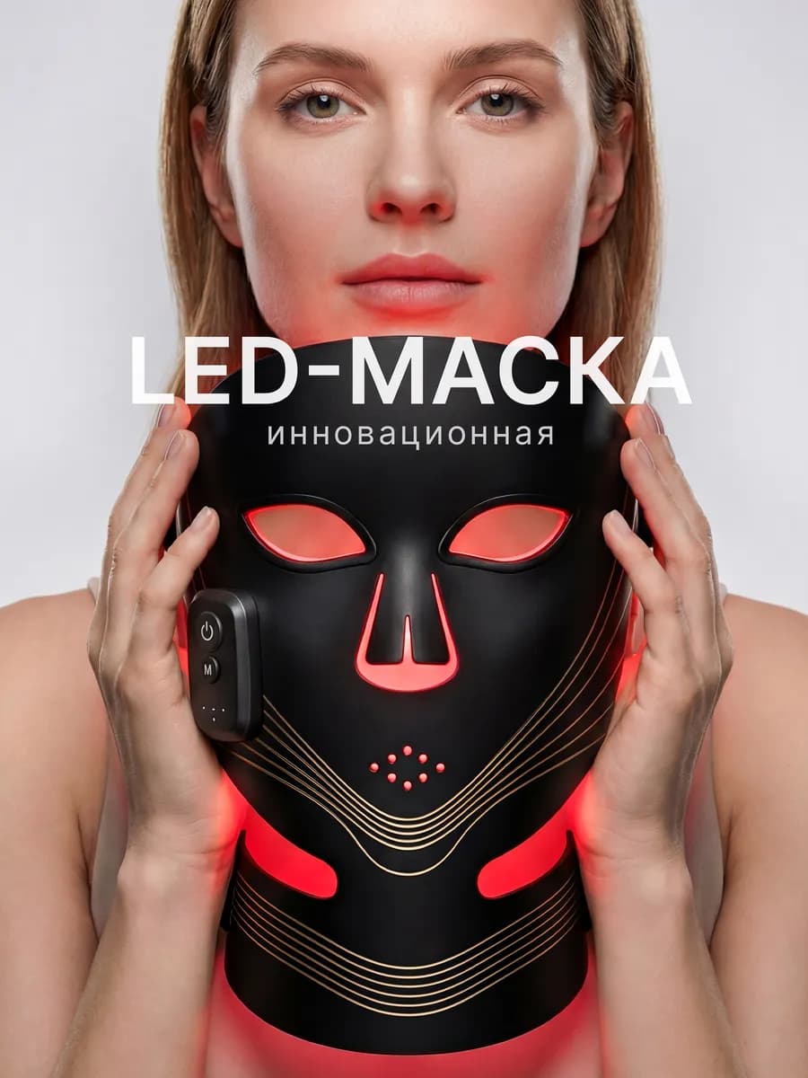 Светодиодная LED маска для лица омолаживающая