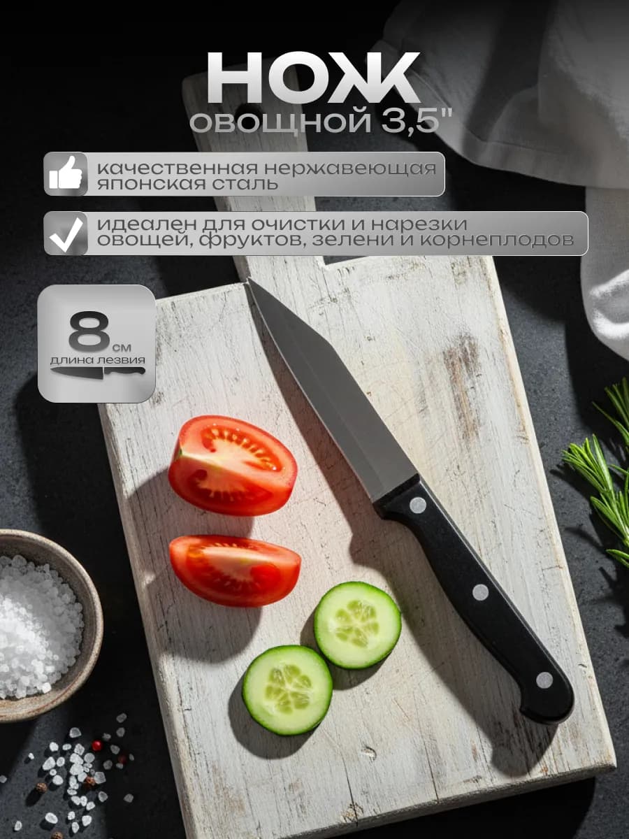 Нож кухонный овощной 8 см