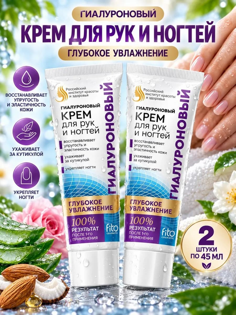 Крем для рук и ногтей гиалуроновый 45мл (2шт.)