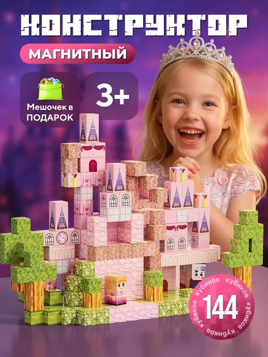 Магнитный конструктор minecraft кубики для девочек