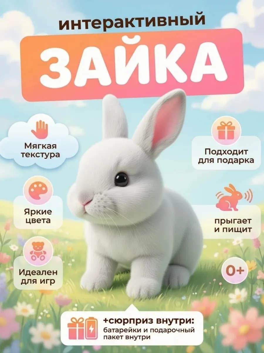 Интерактивная игрушка зайчик попрыгунчик