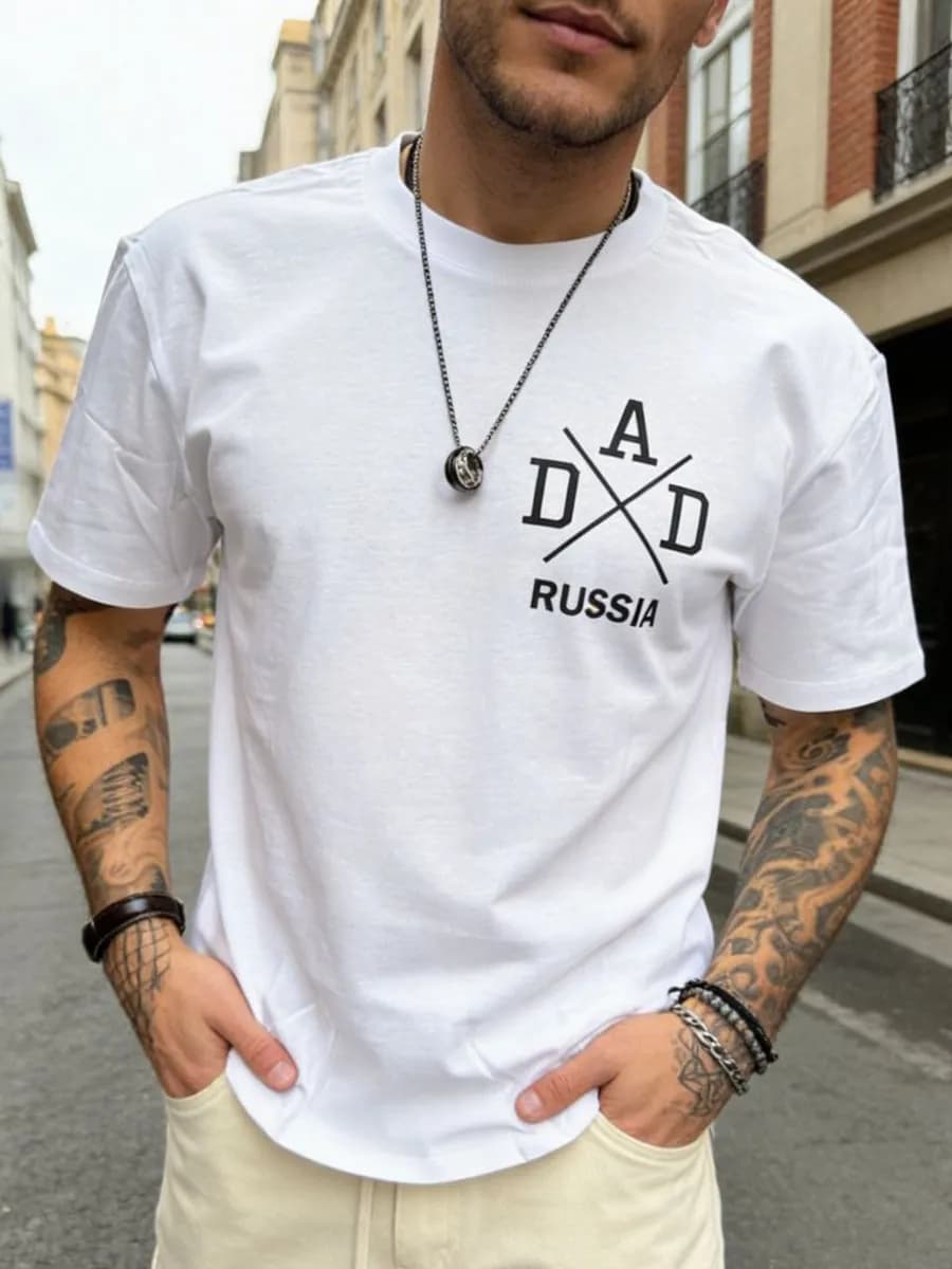 Футболка с принтом хлопок