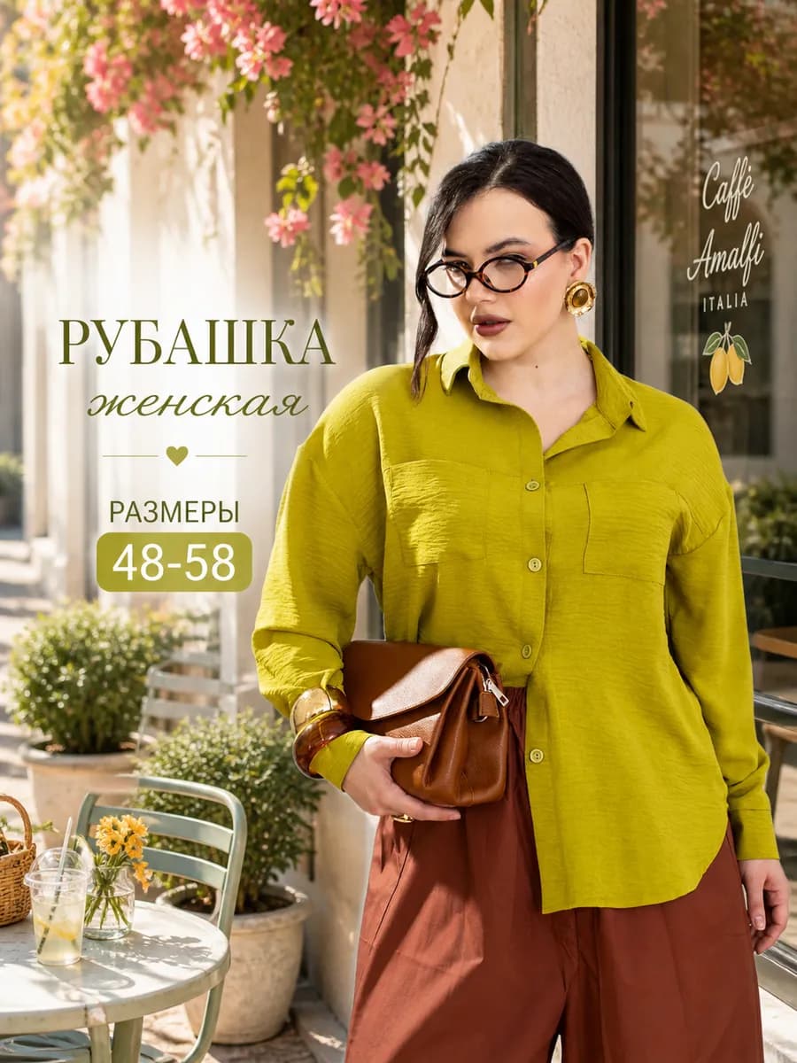 Рубашка оверсайз больших размеров